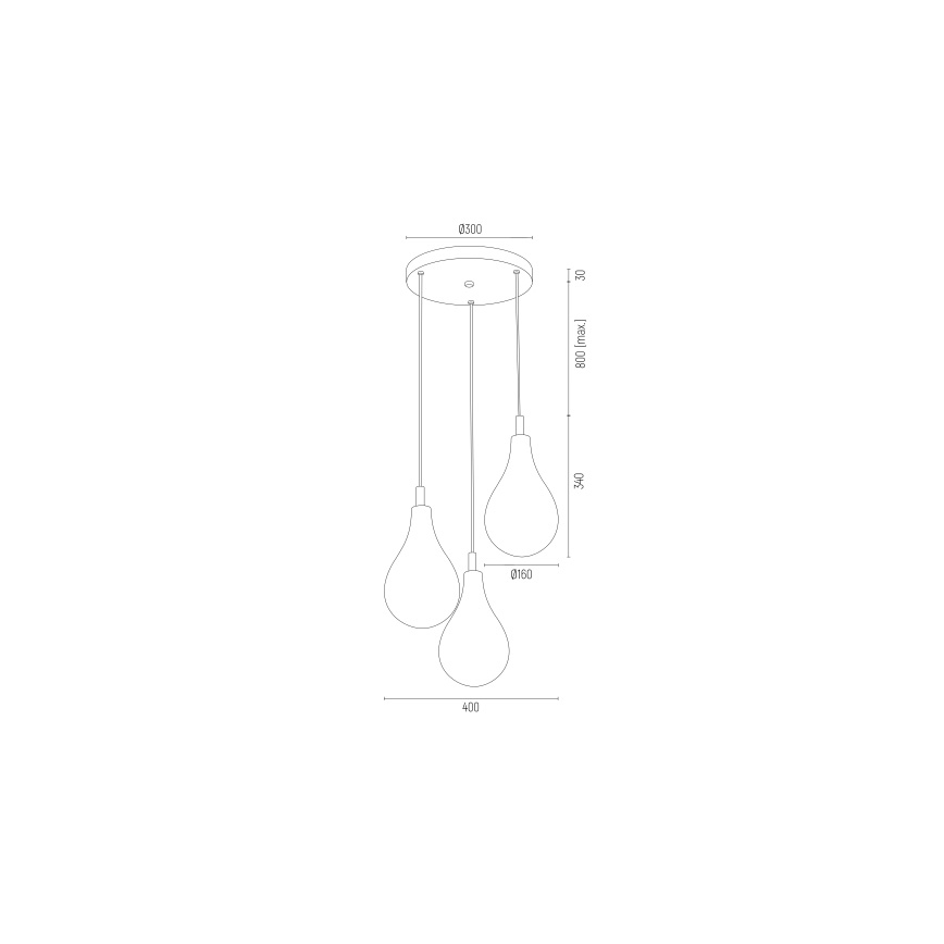 Argon 6105 - Candelabro suspenso OAKLAND 3xG9/6W/230V preto