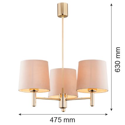Argon 6109 - Candelabro suspenso PONTE 3xE27/15W/230V bege