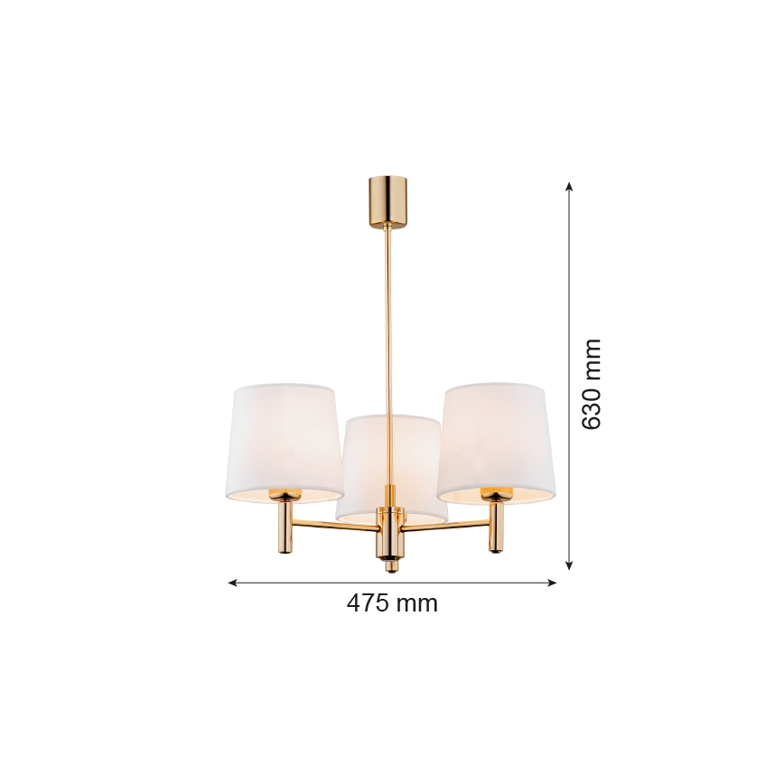 Argon 6110 - Candelabro suspenso PONTE 3xE27/15W/230V