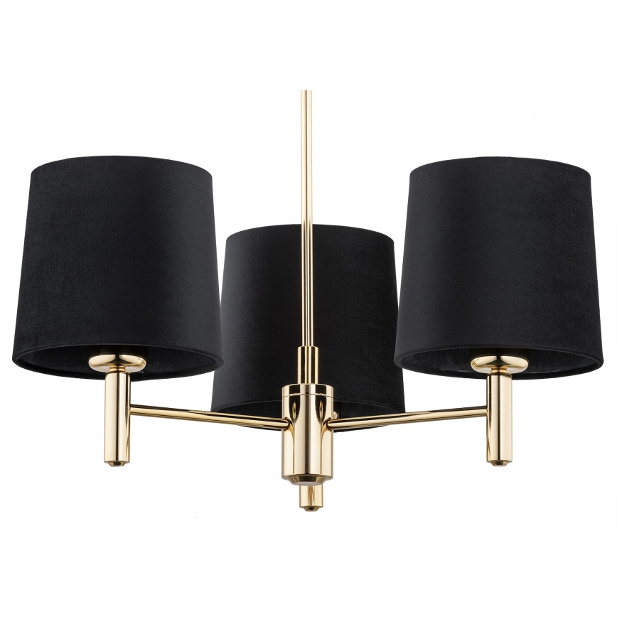 Argon 6111 - Candelabro suspenso PONTE 3xE27/15W/230V preto