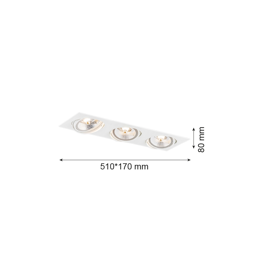 Argon 6115 - Iluminação embutida OLIMP 3xGU10-AR111/12W/230V branca