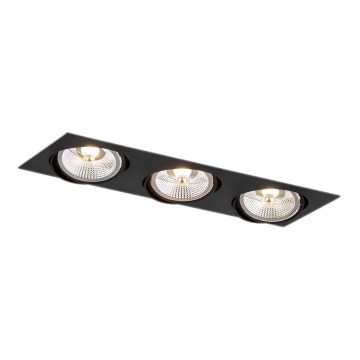 Argon 6116 - Foco de encastrar OLIMP 3xGU10-AR111/12W/230V preto