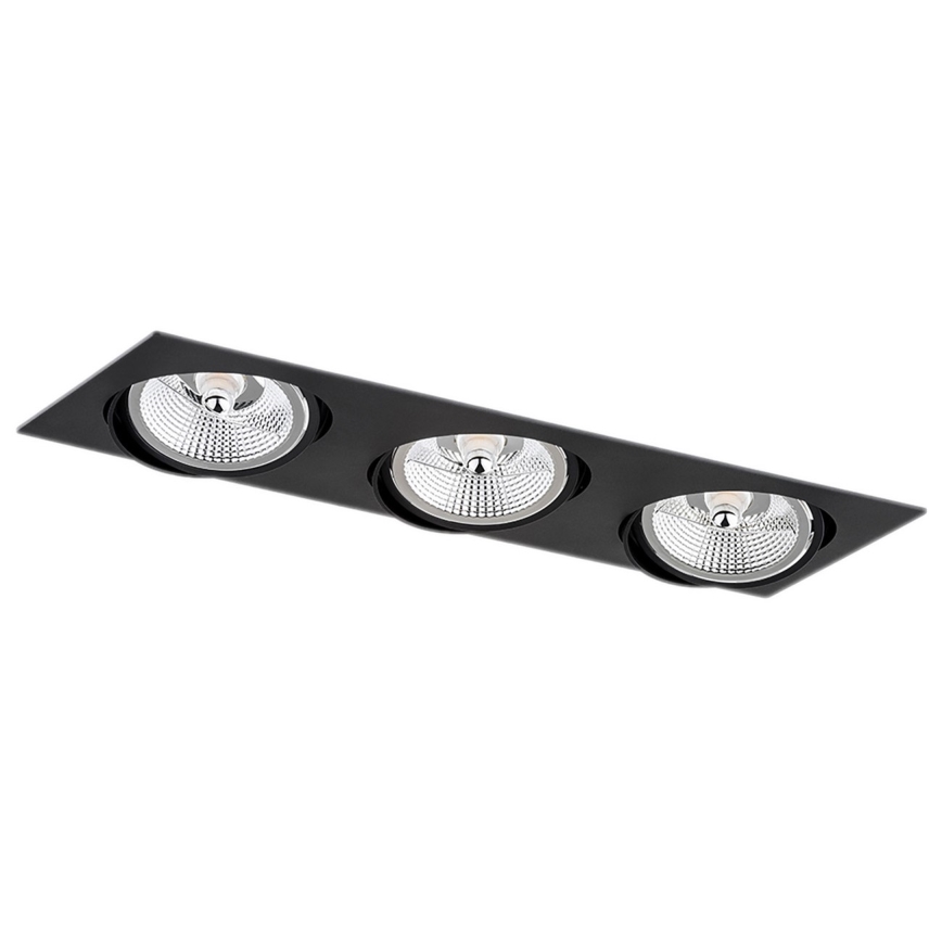 Argon 6116 - Foco de encastrar OLIMP 3xGU10-AR111/12W/230V preto