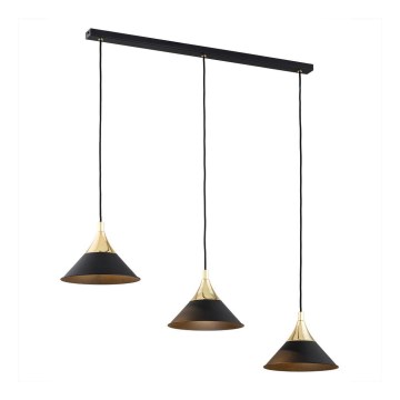 Argon 6140 - Candelabro suspenso MASSETO 3xE27/15W/230V preto/dourado