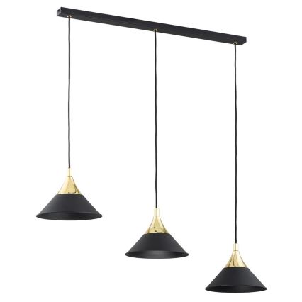 Argon 6140 - Candelabro suspenso MASSETO 3xE27/15W/230V preto/dourado