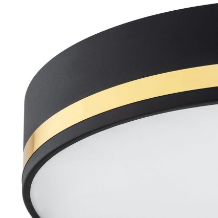 Argon 6141 - Iluminação de teto AMORE 3xE27/15W/230V diâmetro 45 cm preto/dourado