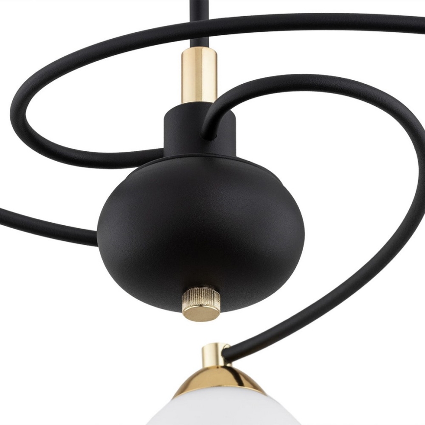 Argon 6144 - Candelabro suspenso AVILA PLUS 3xE27/15W/230V preto/dourado/branco