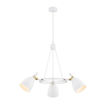 Argon 6148 - Candelabro suspenso CHARLOTTE 3xE27/15W/230V branco/dourado