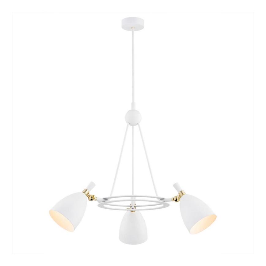 Argon 6148 - Candelabro suspenso CHARLOTTE 3xE27/15W/230V branco/dourado