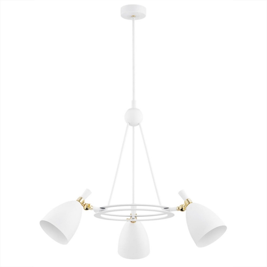 Argon 6148 - Candelabro suspenso CHARLOTTE 3xE27/15W/230V branco/dourado