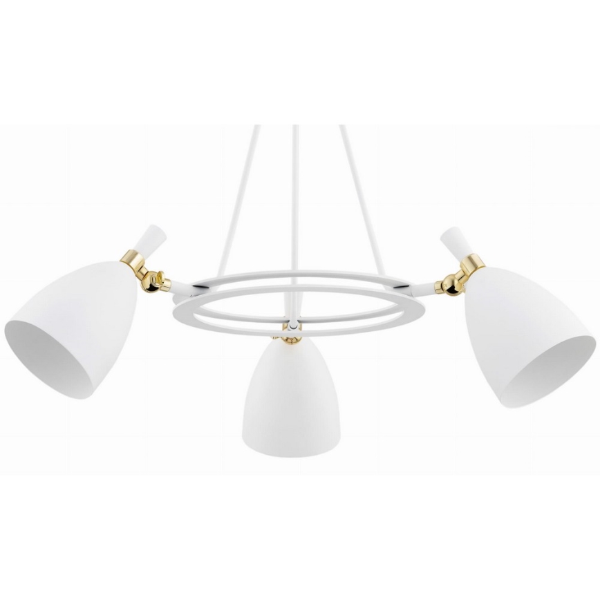 Argon 6148 - Candelabro suspenso CHARLOTTE 3xE27/15W/230V branco/dourado