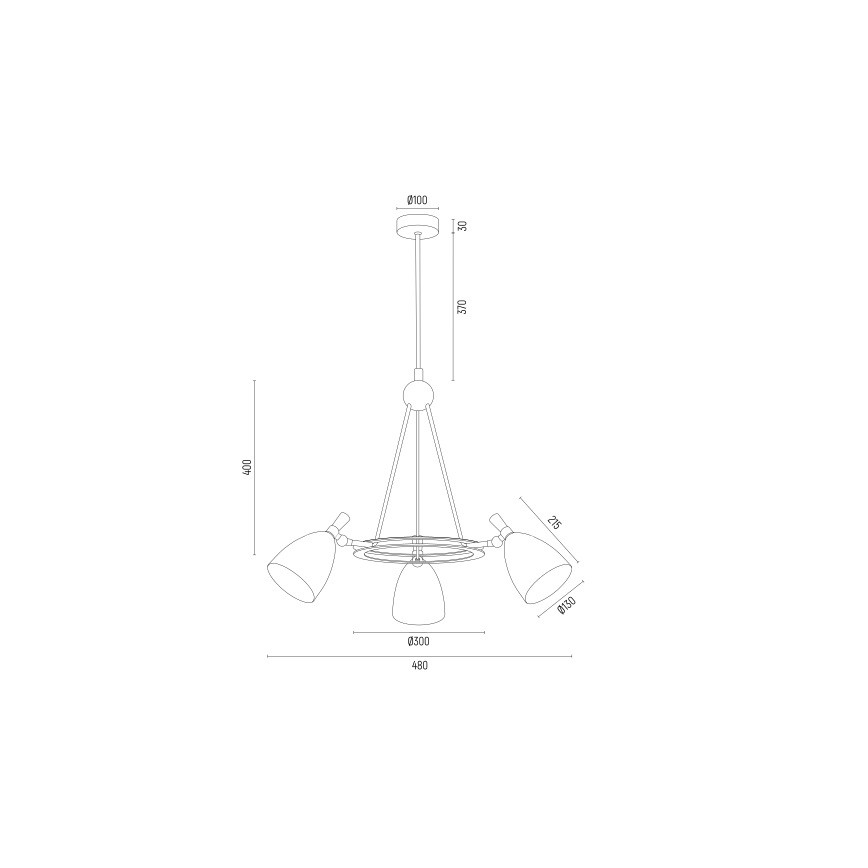 Argon 6148 - Candelabro suspenso CHARLOTTE 3xE27/15W/230V branco/dourado