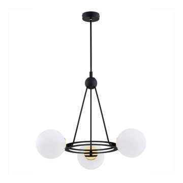 Argon 6150 - Candelabro suspenso AMALFI 3xE27/15W/230V preto/branco