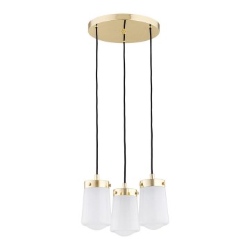 Argon 6164 - Candelabro suspenso PASADENA 3xE27/15W/230V dourado/branco