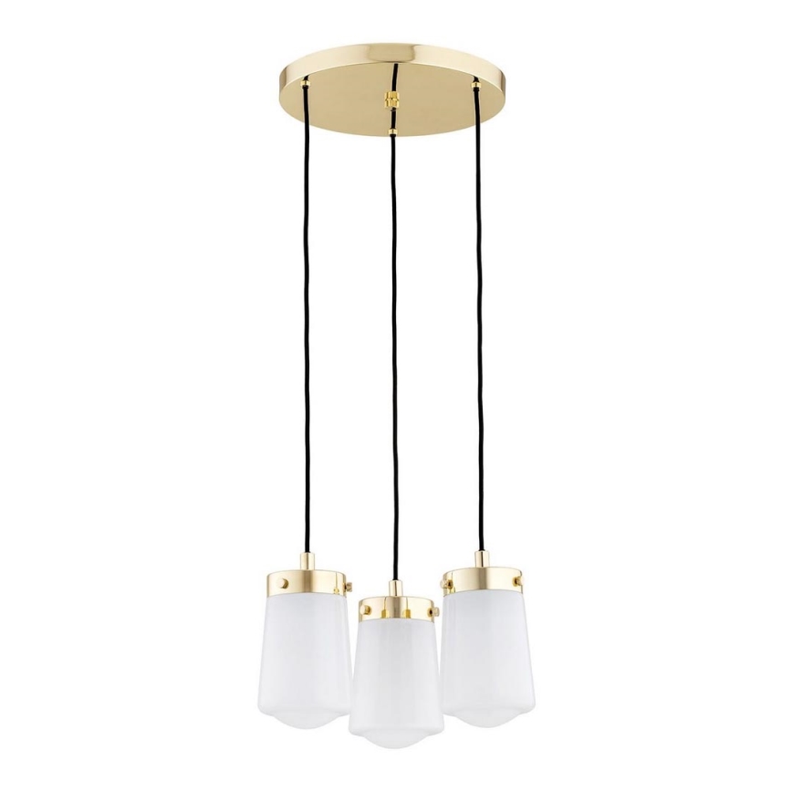 Argon 6164 - Candelabro suspenso PASADENA 3xE27/15W/230V dourado/branco
