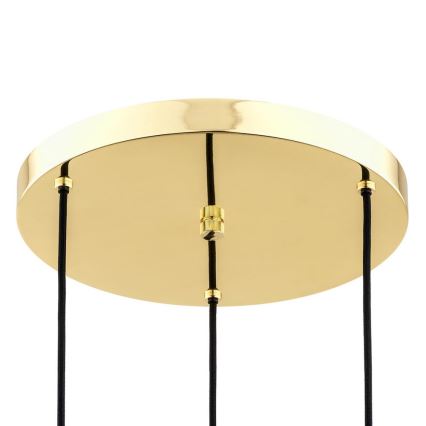 Argon 6164 - Candelabro suspenso PASADENA 3xE27/15W/230V dourado/branco