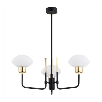 Argon 6166 - Candelabro suspenso RAVELLO 3xE14/15W/230V preto/dourado