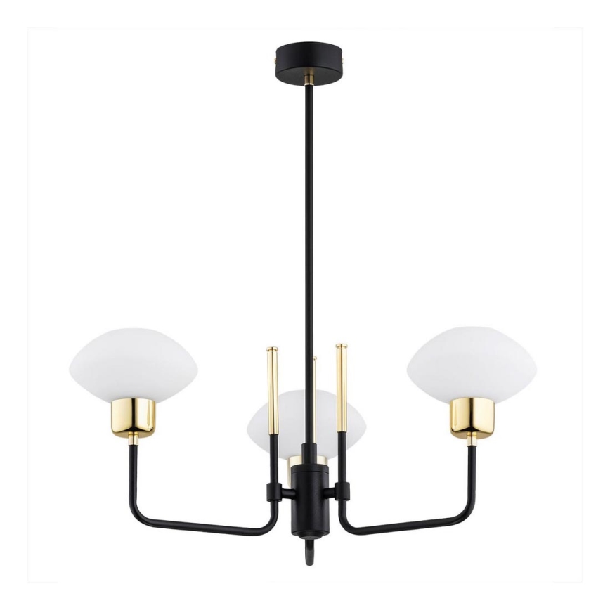 Argon 6166 - Candelabro suspenso RAVELLO 3xE14/15W/230V preto/dourado