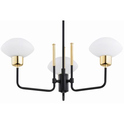 Argon 6166 - Candelabro suspenso RAVELLO 3xE14/15W/230V preto/dourado