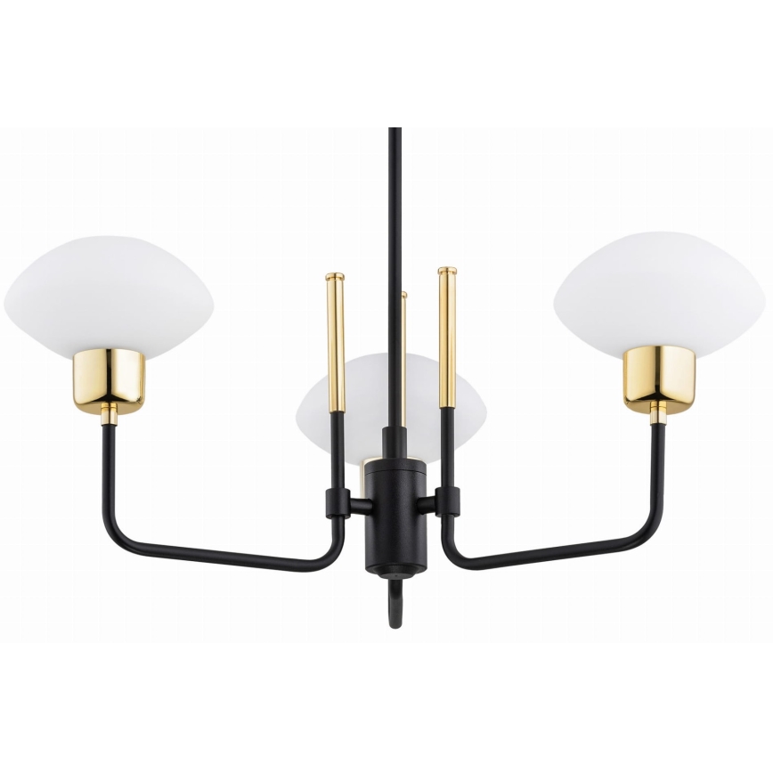Argon 6166 - Candelabro suspenso RAVELLO 3xE14/15W/230V preto/dourado