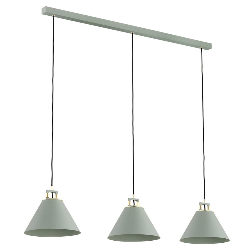 Argon 6177 - Candelabro suspenso ORTE 3xE27/15W/230V verde