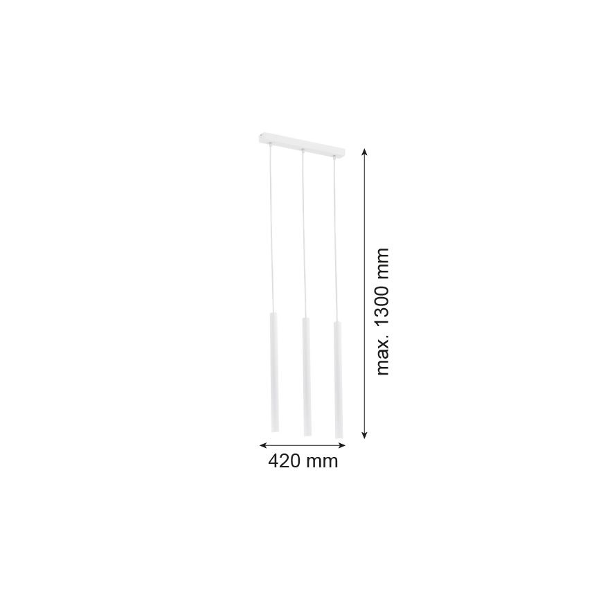 Argon 6178 - Candelabro suspenso ETNA 3xG9/6W/230V branco