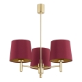 Argon 6266 - Candelabro suspenso PONTE PLUS 3xE27/15W/230V vermelho