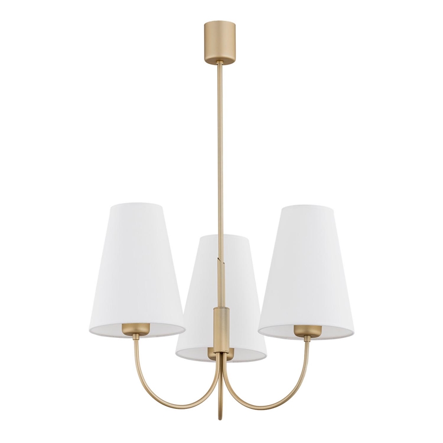 Argon 6267 - Candelabro suspenso SAFIANO 3xE27/15W/230V dourada
