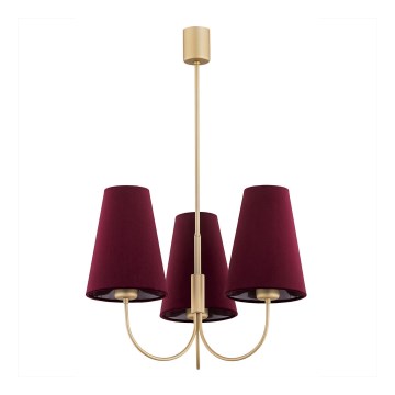 Argon 6270 - Candelabro suspenso SAFIANO 3xE27/15W/230V borgonha