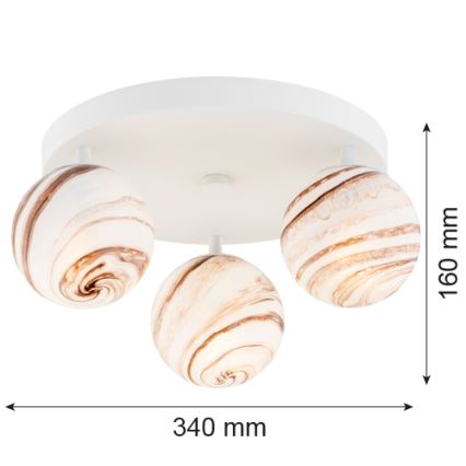 Argon 6291 - Iluminação de teto FABIO 3xE14/7W/230V alabastro branco