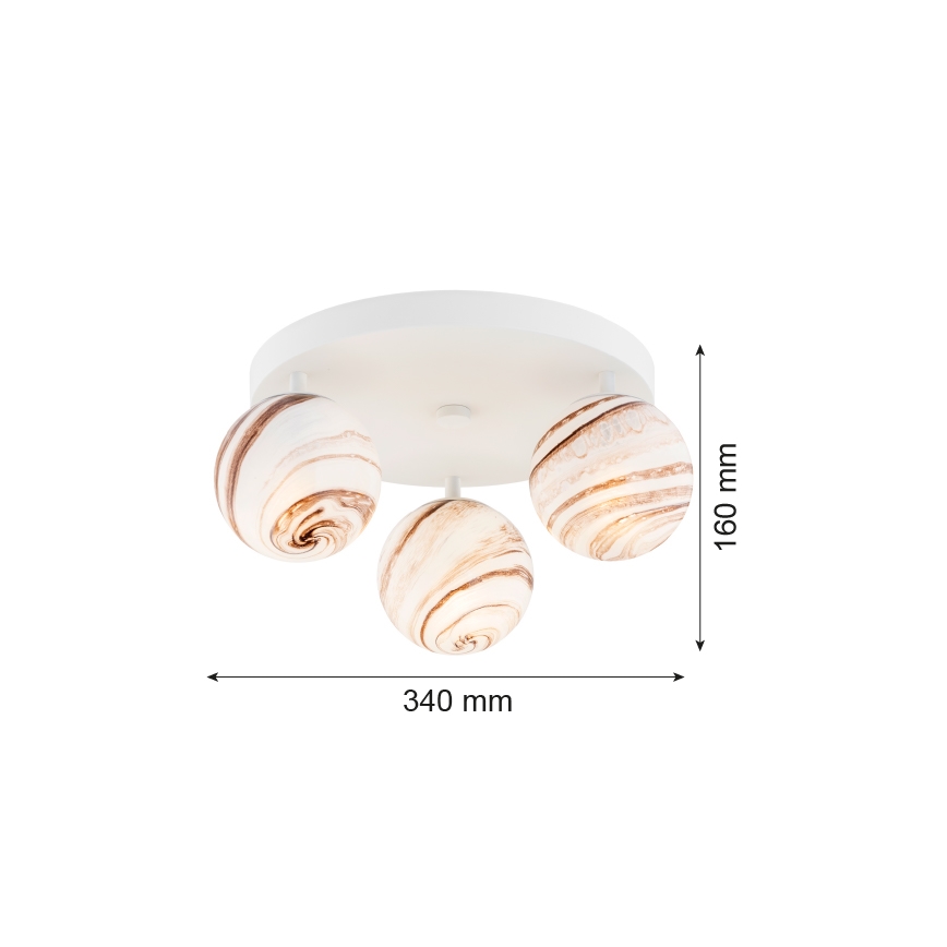 Argon 6291 - Iluminação de teto FABIO 3xE14/7W/230V alabastro branco