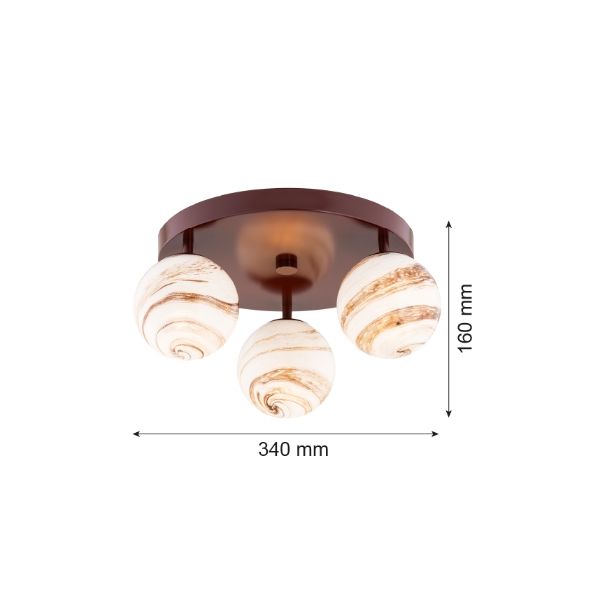 Argon 6292 - Iluminação de teto FABIO 3xE14/7W/230V alabastro castanho