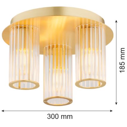 Argon 6304 - Iluminação de teto HAMPTON 3xE14/7W/230V dourado