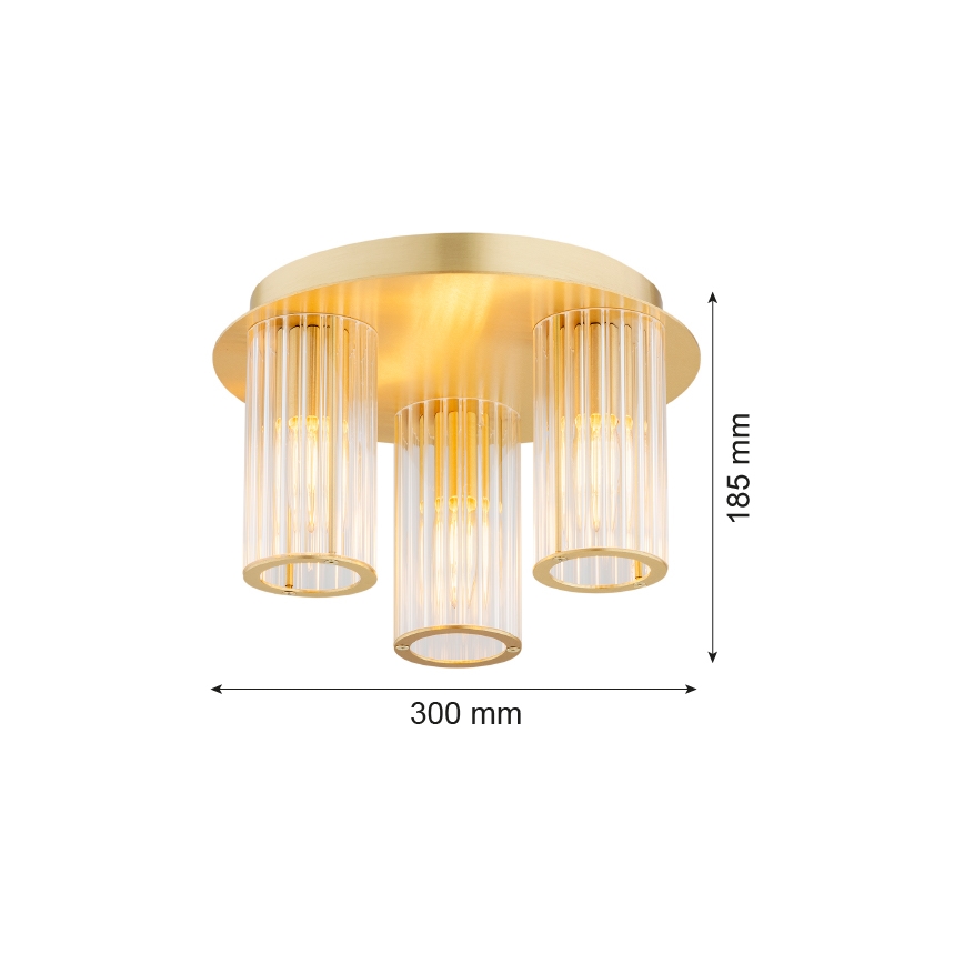 Argon 6304 - Iluminação de teto HAMPTON 3xE14/7W/230V dourado