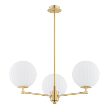 Argon 6307 - Candeeiro suspenso PALOMA 3xE14/7W/230V dourado/branco