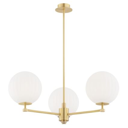 Argon 6307 - Candeeiro suspenso PALOMA 3xE14/7W/230V dourado/branco