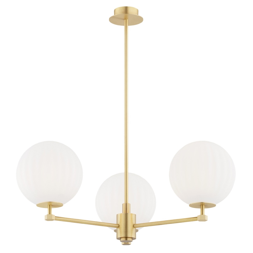 Argon 6307 - Candeeiro suspenso PALOMA 3xE14/7W/230V dourado/branco