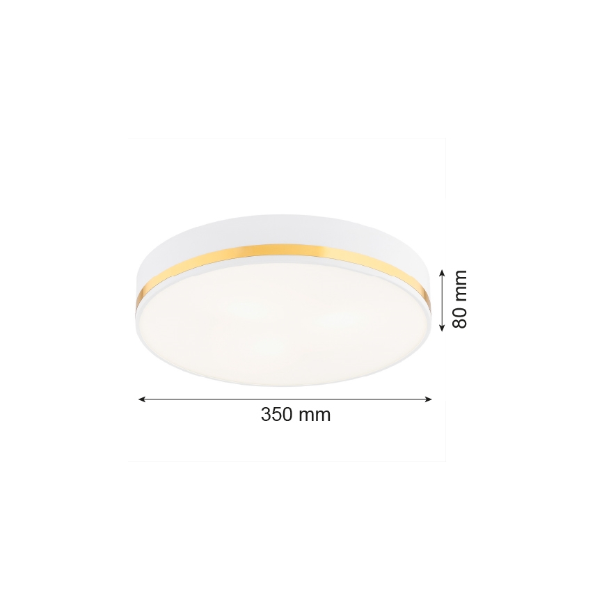 Argon 7035 - Iluminação de teto AMORE 2xE27/15W/230V diâmetro 35 cm branco/dourado