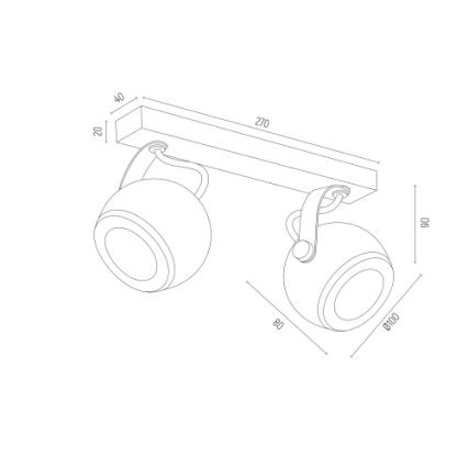 Argon 7038 - Foco KOS PLUS 2xGU10/5W/230V branco/dourado