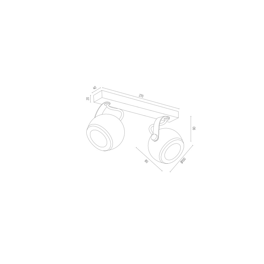 Argon 7038 - Foco KOS PLUS 2xGU10/5W/230V branco/dourado