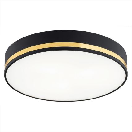 Argon 7041 - Iluminação de teto AMORE 2xE27/15W/230V diâmetro 35 cm preto/dourado