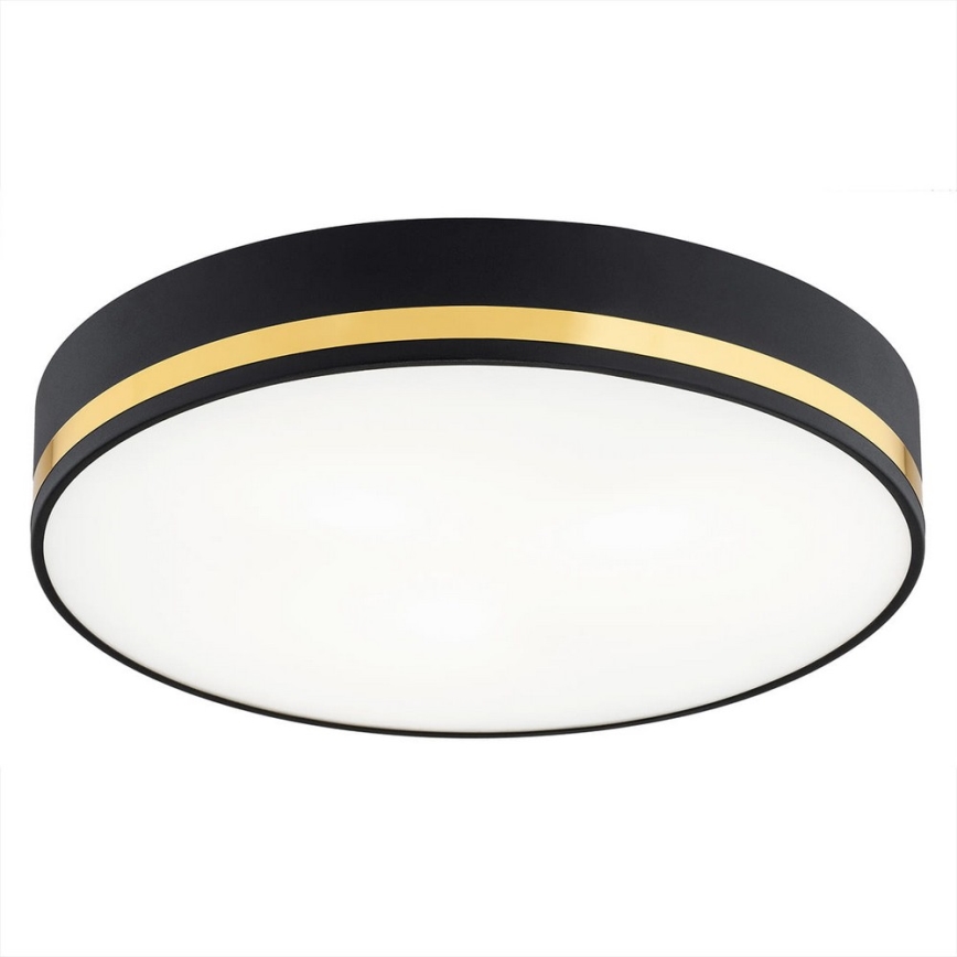 Argon 7041 - Iluminação de teto AMORE 2xE27/15W/230V diâmetro 35 cm preto/dourado