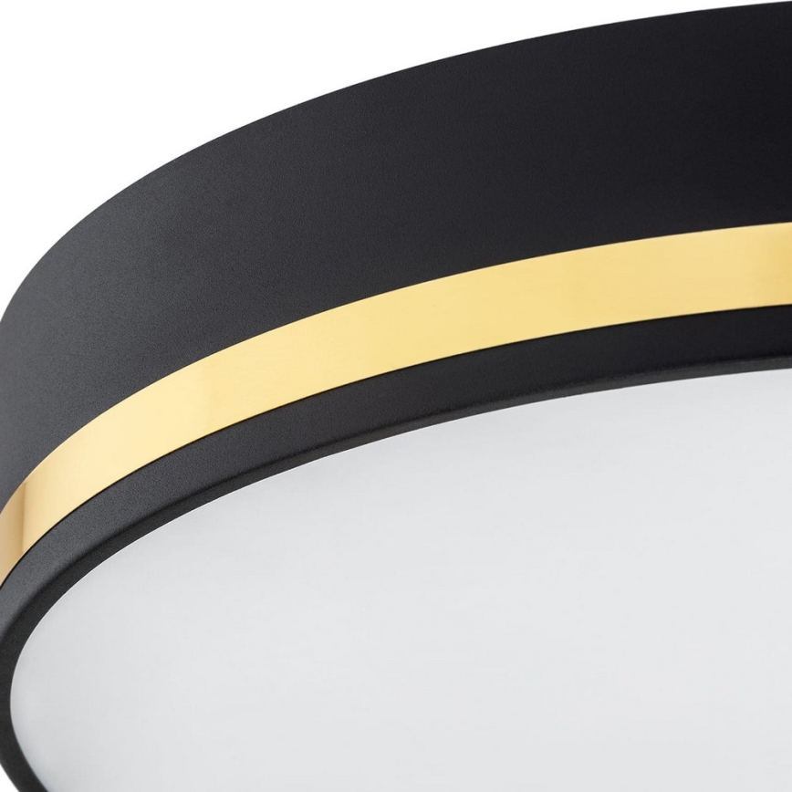 Argon 7041 - Iluminação de teto AMORE 2xE27/15W/230V diâmetro 35 cm preto/dourado