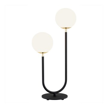 Argon 7072 - Candeeiro de mesa FERRONE 2xE14/7W/230V preto/branco/dourado