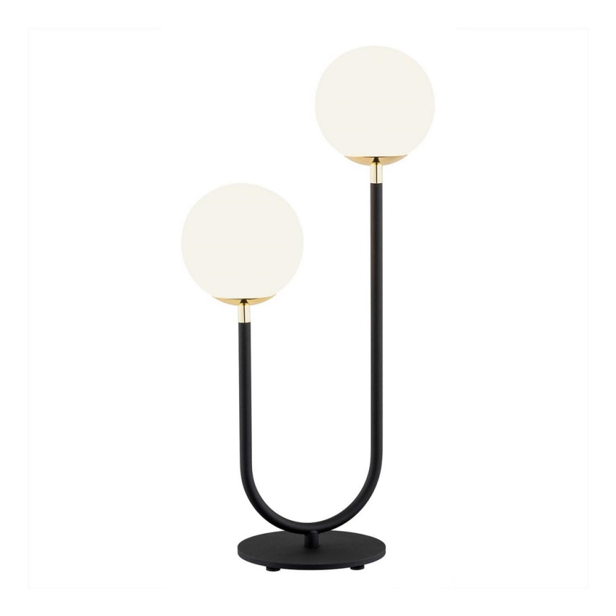 Argon 7072 - Candeeiro de mesa FERRONE 2xE14/7W/230V preto/branco/dourado