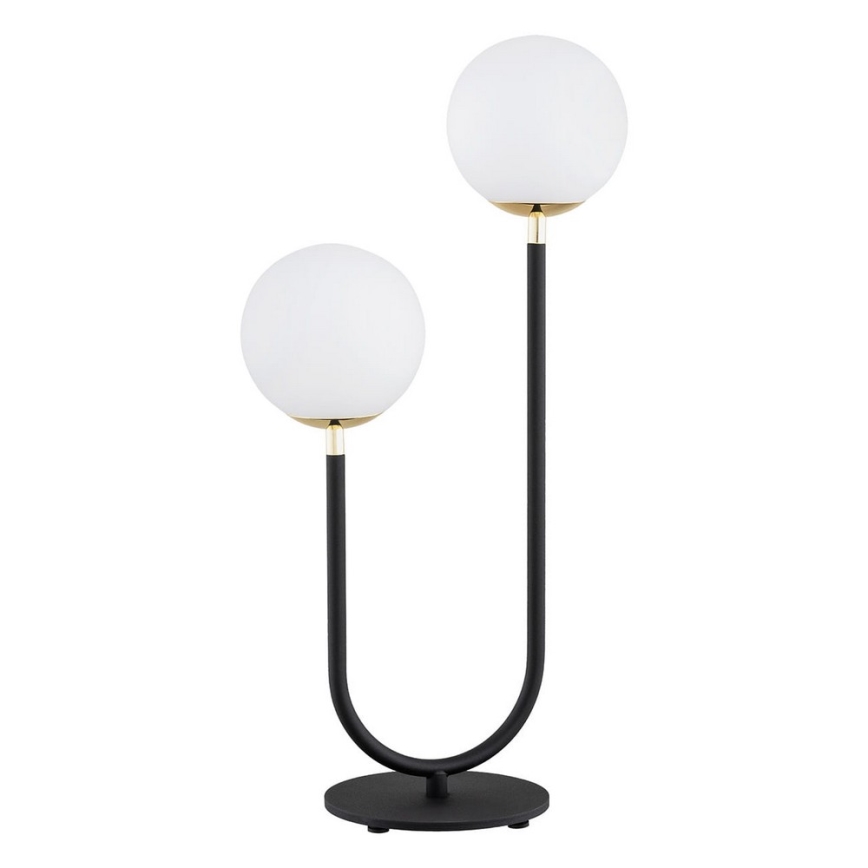 Argon 7072 - Candeeiro de mesa FERRONE 2xE14/7W/230V preto/branco/dourado