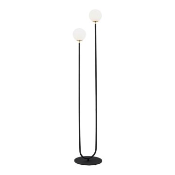 Argon 7073 - Candeeiro de chão FERRONE 2xE14/7W/230V preto/branco/dourado