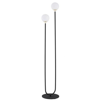 Argon 7073 - Candeeiro de chão FERRONE 2xE14/7W/230V preto/branco/dourado