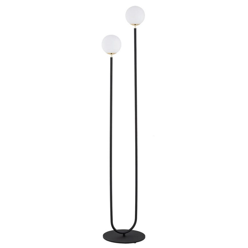 Argon 7073 - Candeeiro de chão FERRONE 2xE14/7W/230V preto/branco/dourado
