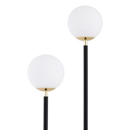 Argon 7073 - Candeeiro de chão FERRONE 2xE14/7W/230V preto/branco/dourado